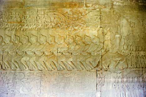 part 2 of the mural - Churning of the Ocean of Milk at Angkor Wat